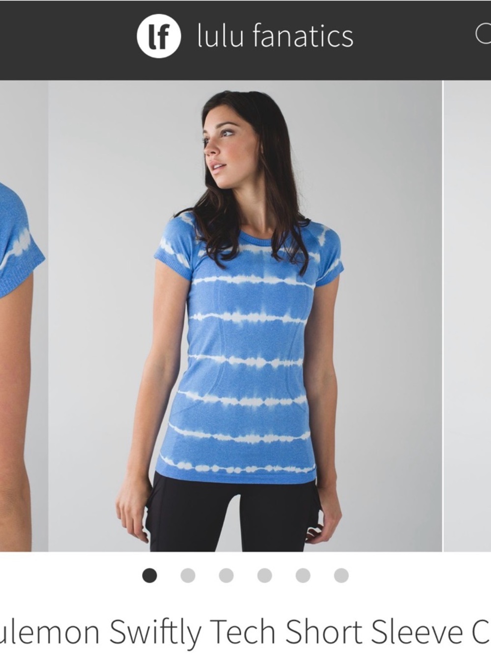 lululemon athletica Short Sleeve Crew - Blue and White Tie-Dye